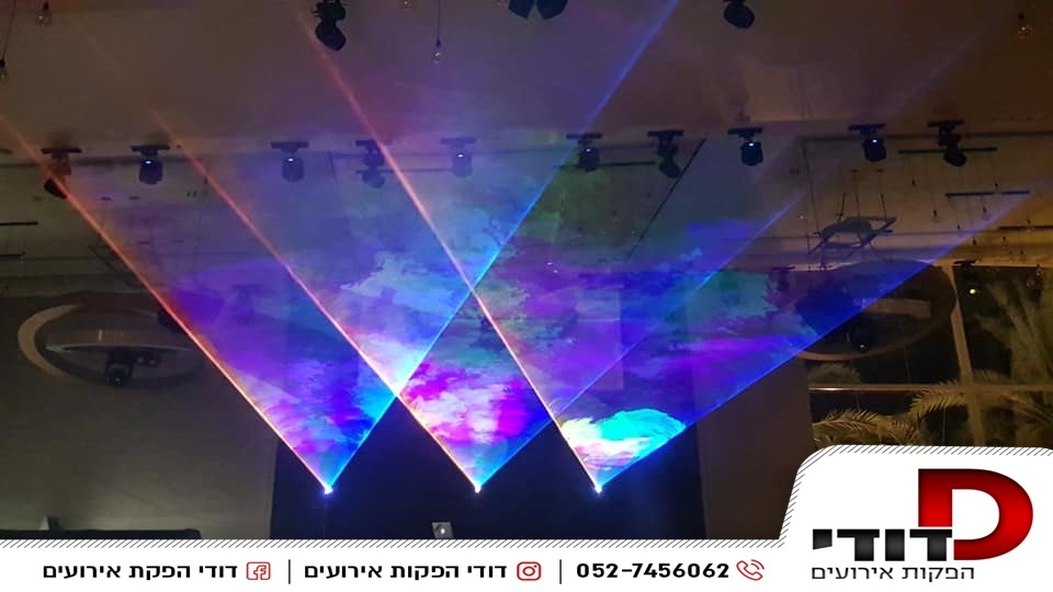 אטרקציות (עיצוב במה, מופעי לייזרים, תותחי עשן, תאורת במה)